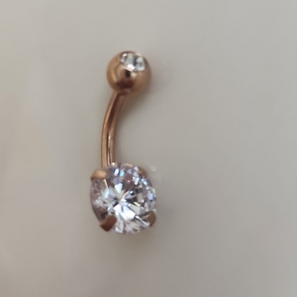 BELLY BUTTON RING  Surgical STEEL 14G  CZ
